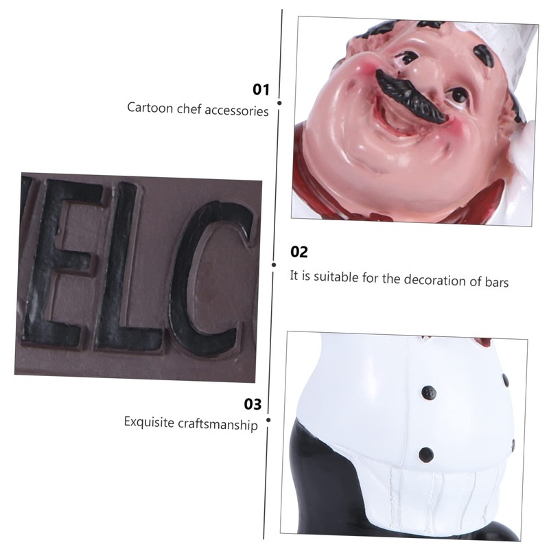 Levemolo Chef Hand-held Welcome Board Home Decorative Accessory Resin Craft