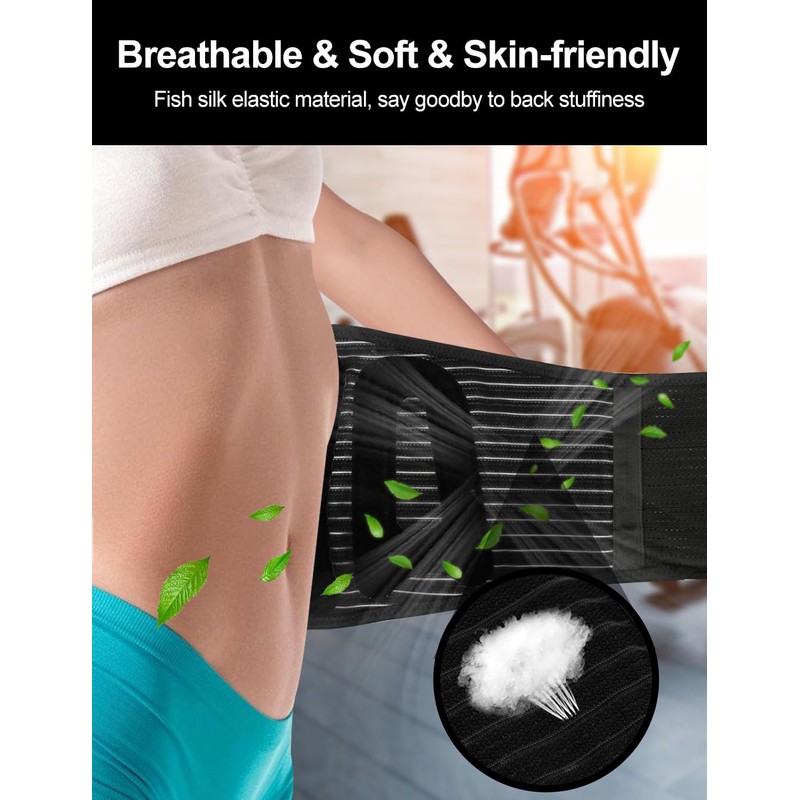 Cilnos Back Support Belt for Men and Women, Breathable Back