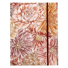 Rhodia Rhodia Botanique 120026C Portfolio Folder with Elastic Closure, 3 Flaps, DIN A4+, 24 x 32 cm, Soft Touch Cover with Floral Motifs, Pack of 1