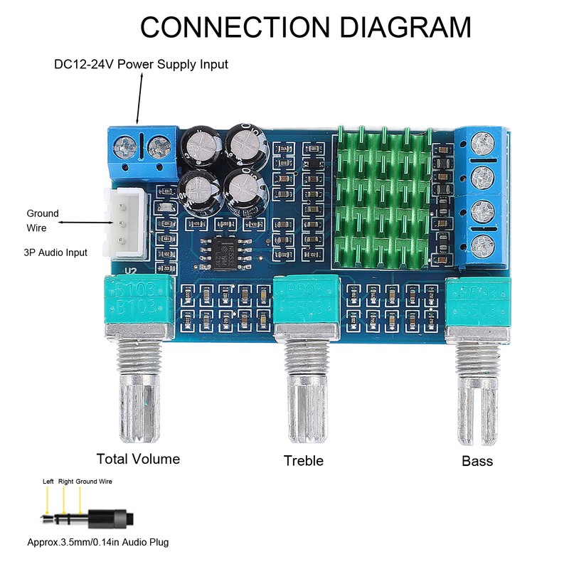 Power Amplifier Board XHM567 TPA3116D2 Dual Channel Digital Volume Control