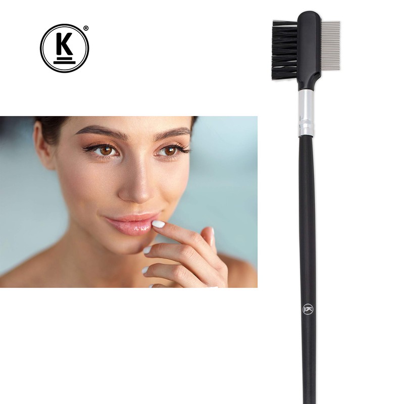 K-Pro AugenbrauenbÃ¼rste Wimpernkamm 2-in-1 Augenbrauen Wimpern Kamm Metall