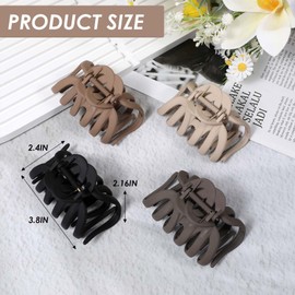 MBAIYO 4 Stück Große Haarklammer, 9.5cm Rutschfeste Haarspangen Damen Dickes Haar 4 Neutrale Farben Hair Claw Clips Oktopus Klammer Klaue Haarclips Starker Halt Haarstyling Zubehör für Frauen Mädchen