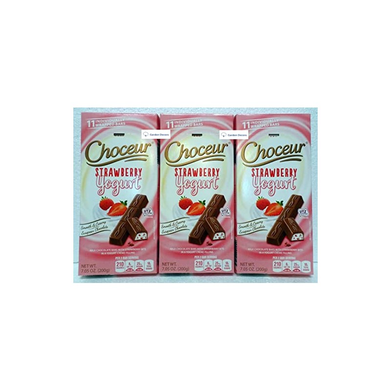 Choceur Strawberry Yogurt Smooth Creamy European Chocolate 7.05oz 200g (Three