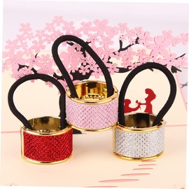 WOONEKY 6pcs Ponytail Holders Rose Gold Hair Ties Ponytail Cuffs Hair Accessories for Women for Parties Weddings and Daily Styling