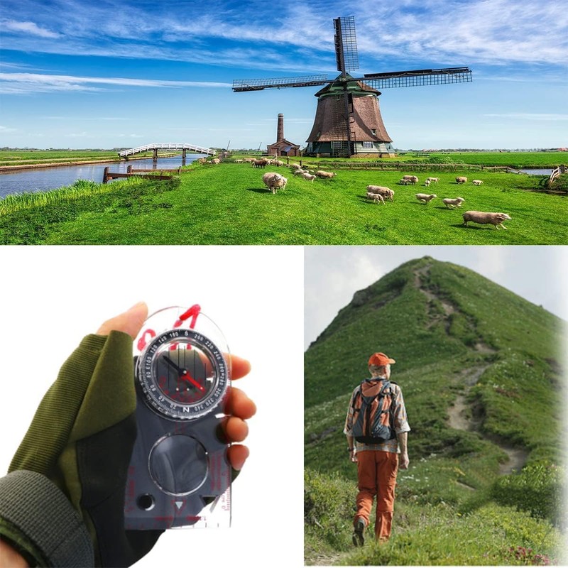 Multifunctional Waterproof Navigation Compass, Map Ruler Magnifier, Compass Navigation with