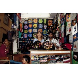 Unbranded Hand Embroidered rainbow spiral mini Patch Fair Trade Nepal 2" round