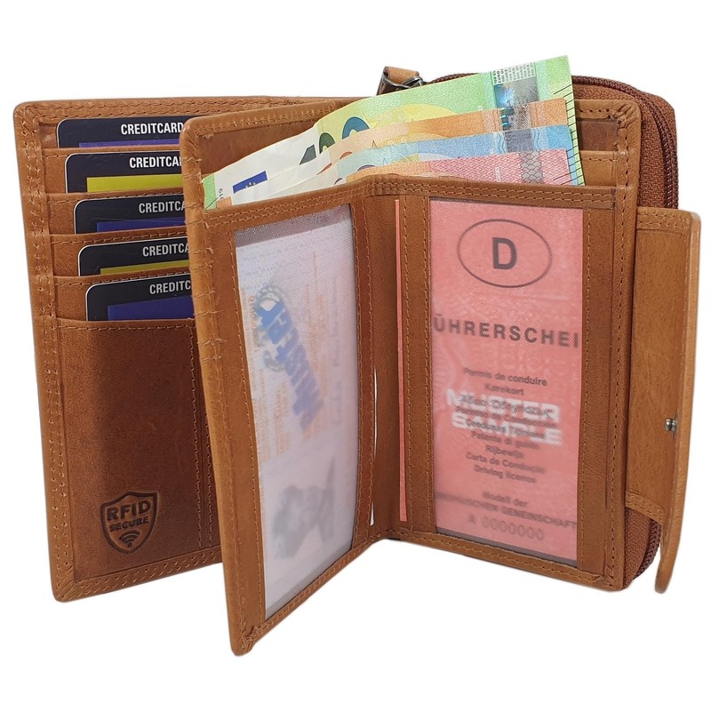 Genuine Cowhide Leather Women's Wallet / Purse / Purse in
