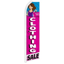 Clothing Sale Swooper Advertising Flag - Perfect for Store Fronts, Businesses, Retailers, Shops, Events