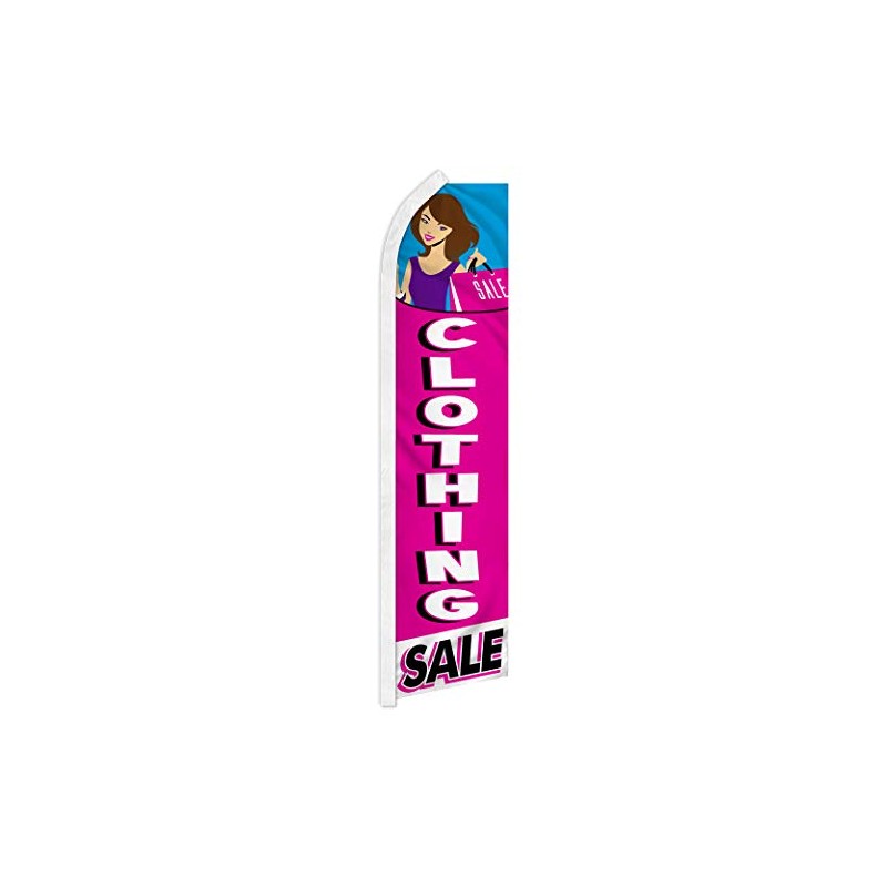 Clothing Sale Swooper Advertising Flag - Perfect for Store Fronts,