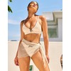 seamoly Trendy Bikini Set V Neck Ribbed Texture Lace Trim