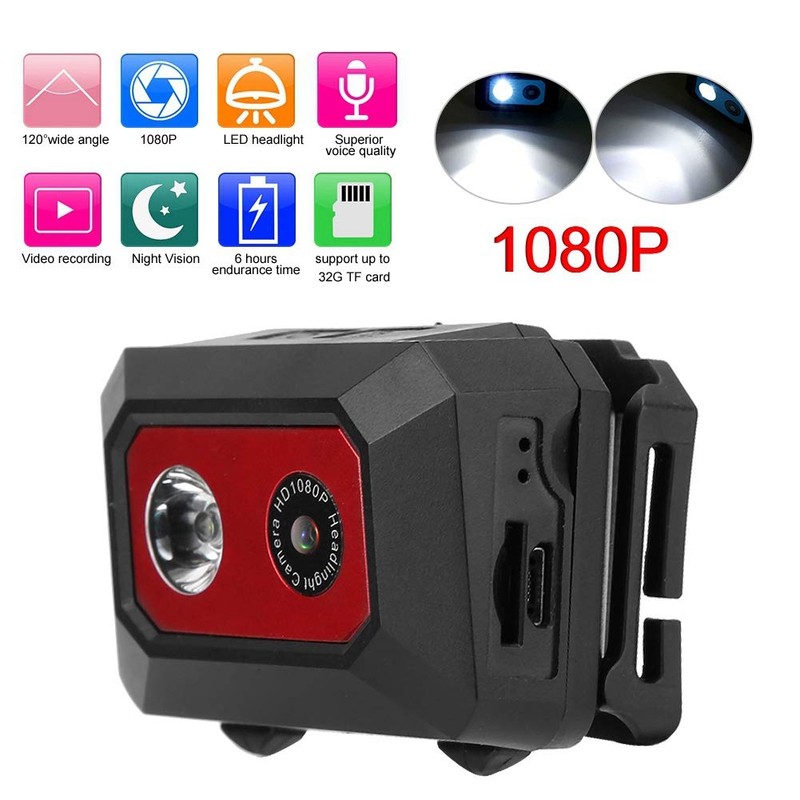 Super HD 1080P, Head Mounted Action Video Camcorder Front Camera