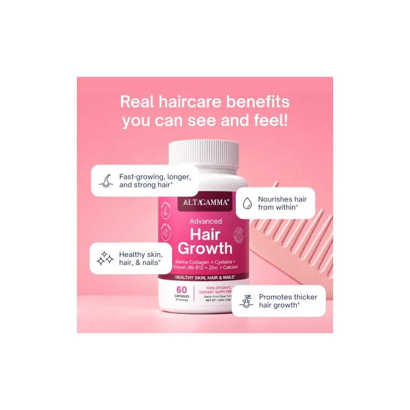 Hair Growth Vitamins Cabello - Crecimiento de Cabello 60 Cápsulas