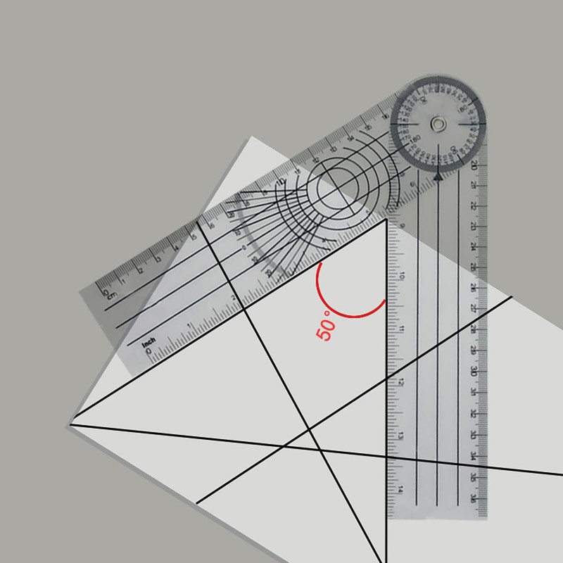 LUYING Goniometer, Angle Meter, Multi-Ruler, Angle Spine Ruler, 360 Degree