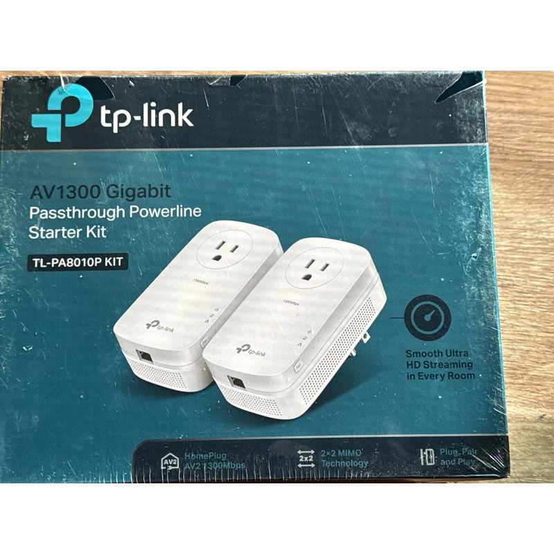 TP-Link TL-PA8010P KIT AV1300 Gigabit Passthrough Powerline Adapter Starter Kit