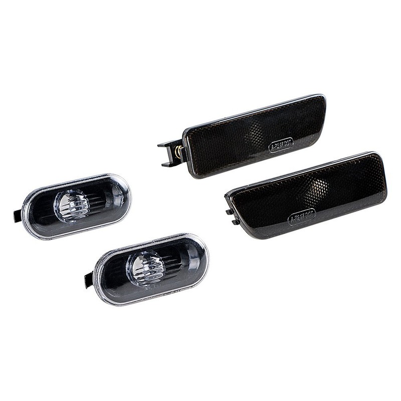 Smoked Lens 2 Front Fender Lamps + 2 Rear Bumper