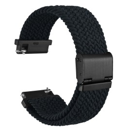 WOCCI 22mm Braided Nylon Watch Band for Men and Women, Quick Release, Black S...