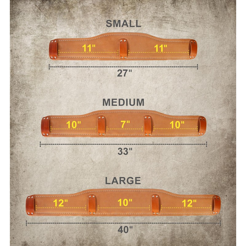 Duracuir Construction Leather Tool Belt with Lumbar Support (SMALL 26-34