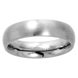 Sabrina Silver 5mm Titanium Plain Wedding Band/Thumb Ring Domed Comfort-Fit Matte Finish 5/16 inch Size 8 1/2
