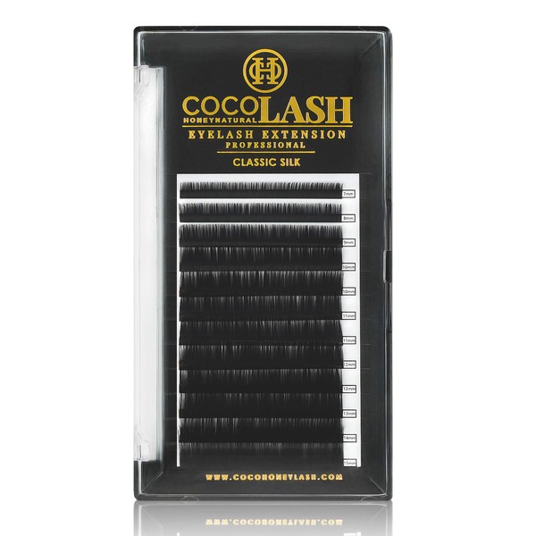 COCO Honey Lash Eyelash Extensions, Classic C Curl [0.07mm], Faux Mink Individual Lash Extensions (Length: 8mm)