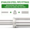 TAISHER 2PCS Cast 304 Stainless Steel Hex Nipple, Reducer Pipe