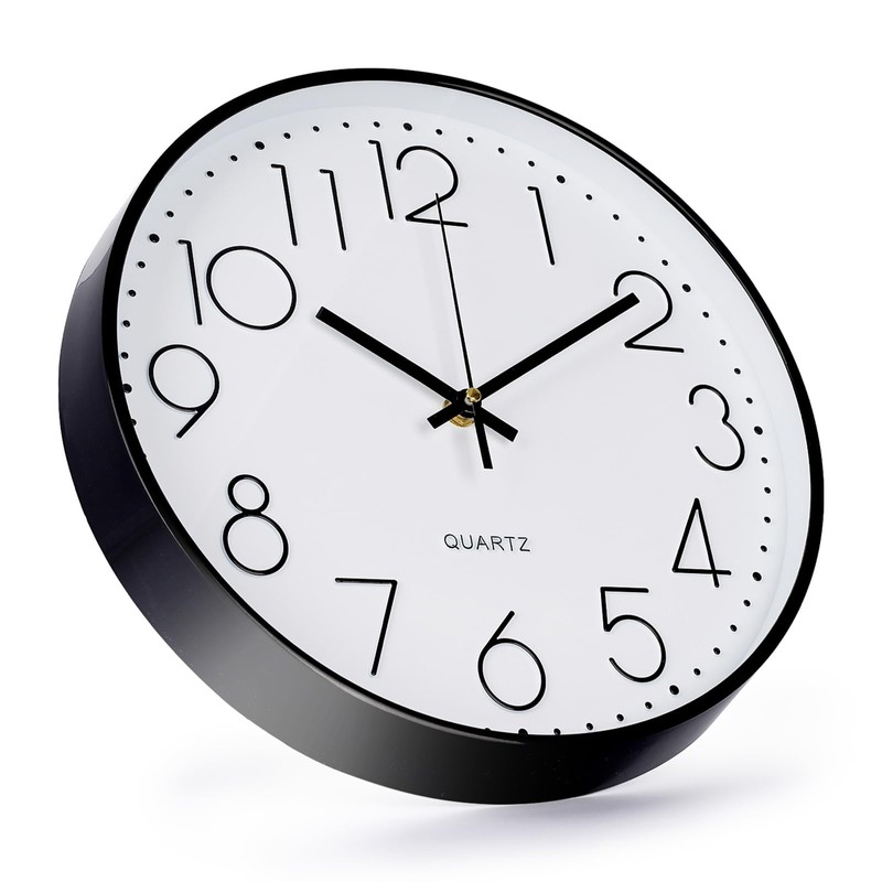 bakbrand Wall Clock Non-Ticking Silent Modern Simple Style Round Decor