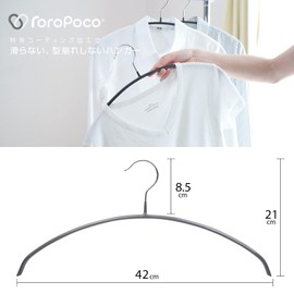 ROROPOCO Non Slip Hangers, Set of 10, Non Slip Laundry Hangers, Clothes Hangers, Multi-functional Hangers, Crescent Moon, Space Saving, Clothes Drying, Anti-deformation, Rust Resistant, Slim Hanger