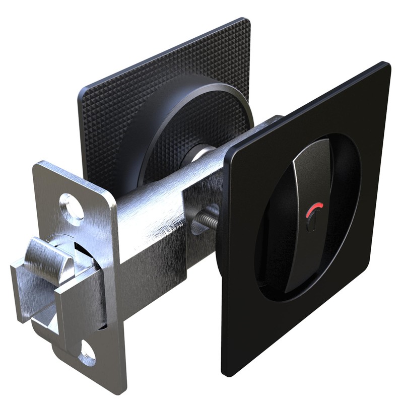 Pocket Door Lock Indicator Lock Flush Handles Latch Privacy Bed/Bath