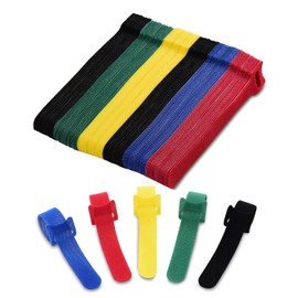 120PCS Cable Management Cable Ties Reusable - 6 Inches Multi-Color Adjustable Cord Straps – Hook and Loop Wire Organizer for Home, Office, Travel, Garage, and Gardening