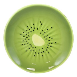 Ebros 8.25" Wide Gourmet Kitchen Presentation Ceramic Mouthwatering Sliced Kiwi Fruit Shaped Serving Plate or Dining Dish Platter For Salads Dessert Appetizers Fruits Lunch Or Dinner Entrees (1)