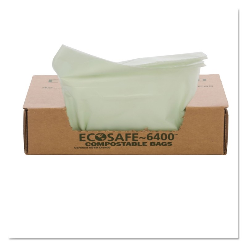 EcoSafe-6400 Compostable Compost Bags, .85mil, 33 x 48, Green, 50/Box
