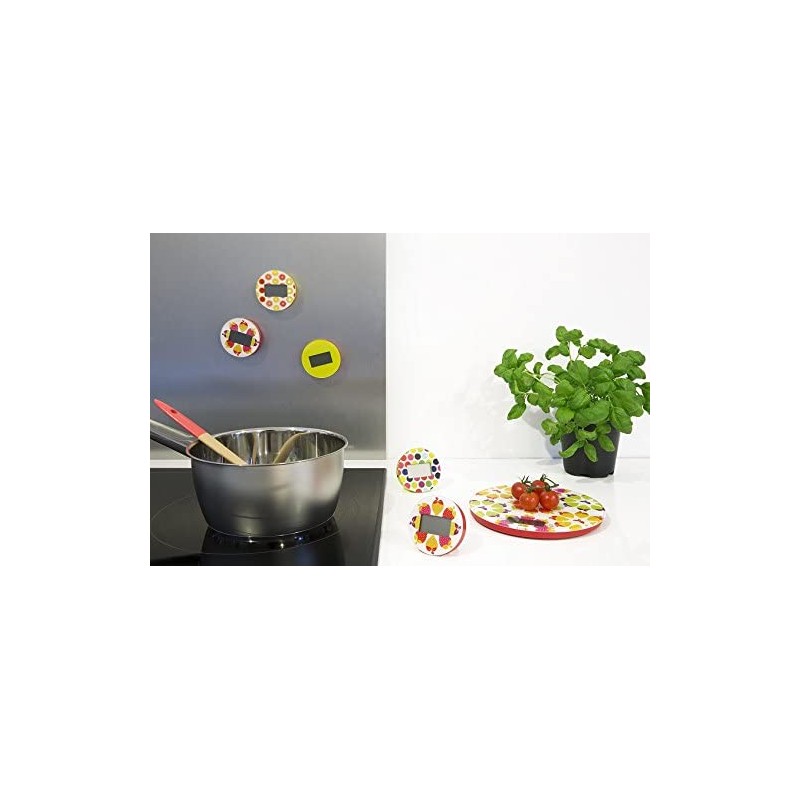 Pebbly Glass Trivet 15.8 x 0.3cm-Citrus, Multi Coloured