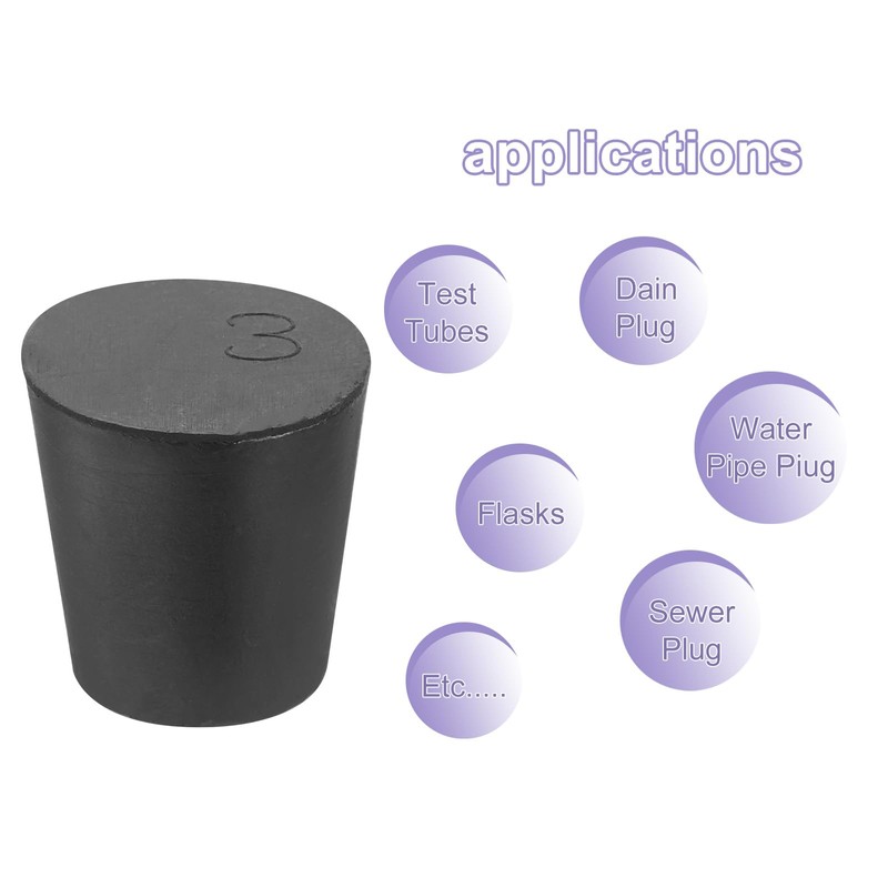 sourcing map Rubber Tapered Plug 18mm to 24mm Solid Test