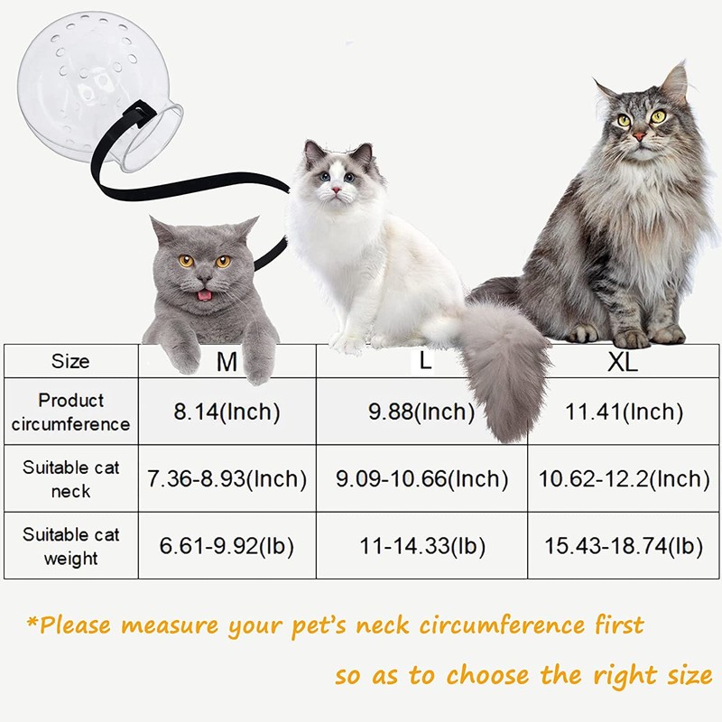 Podoy Cat Transparent Muzzle,Breathable Cat Hood, Adjustable Kitten Astronaut Helmet