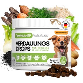 PawNutrio® Digestive Drops for Dogs - Against Grass & Faeces, Diarrhea & Heartburn - Aid for the Intestinal Flora - With Prebiotics, Monoprotein, Hypoallergenic, 100% Natural - Pack of 120 (300 g (1 x