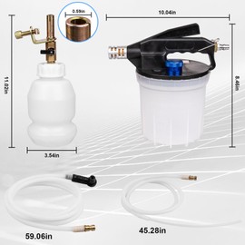 YEYETUO 3L Vacuum Brake Bleeder Kit, One Person Brake Bleeding Tool, Pneumatic Brake Flush Kit with 2L Pneumatic Brake Fluid Extractor and 1L Refilling Bottle, Pressure Clutch Bleeder Kit 16 Adapters