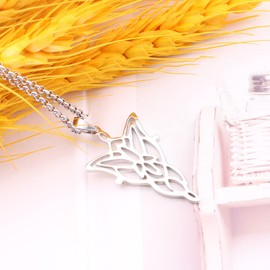 Junswanry Stainless Steel Arwen Evenstar Necklace Elvish Jewelry for Women (silver)