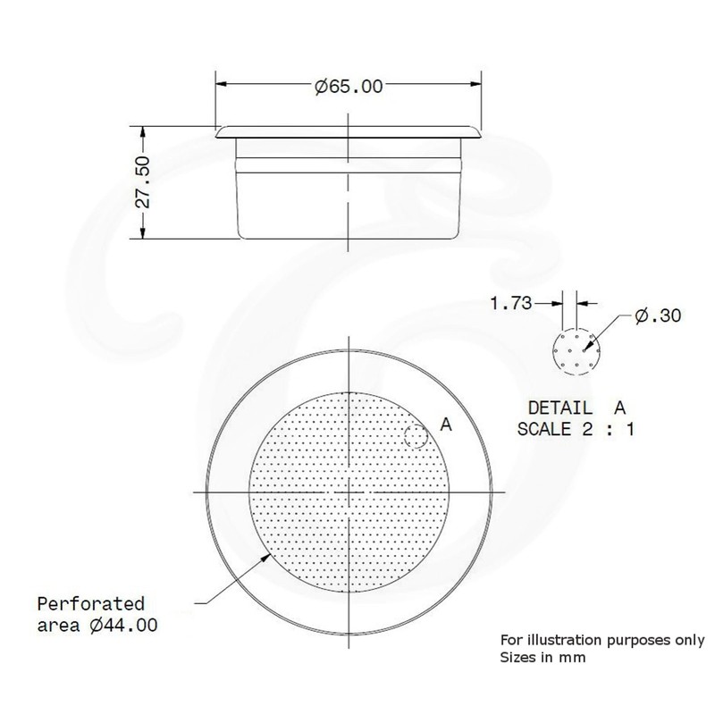 Replacement Portafilter Basket for SPAZIALE Espresso Machines, 14g Double Shot