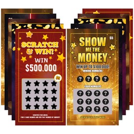STOYKİS Prank Lottery Tickets and Scratch Off Cards 10 Tickets - Winning $500K - Look Real Joke for April Fools