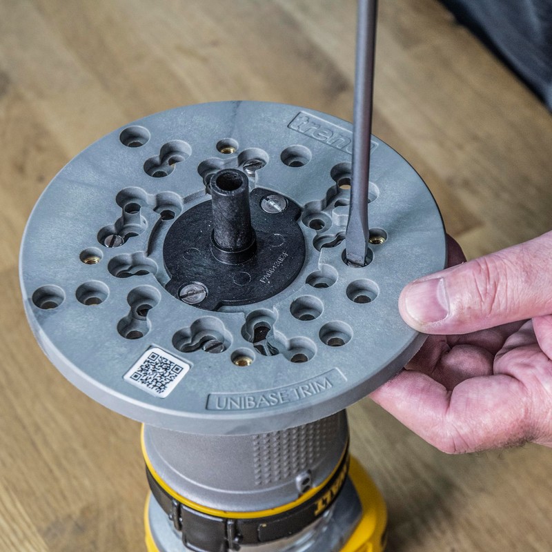 Trend Universal Trim Router Sub-Base, 150mm, Enhanced Compatibility for 1/4