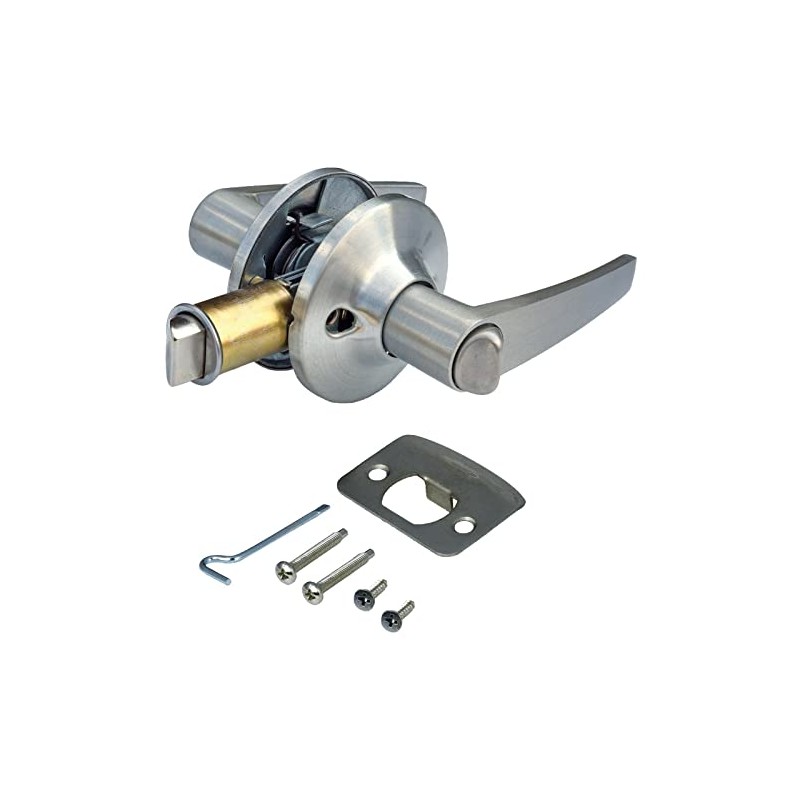 Brushed Nickel Interior Lever Privacy Door Lock for Mobile Home
