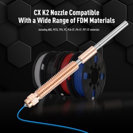 K2 Plus Nozzles 0.4mm*0.6mm 2PCS, Unicorn K2 Quick-Swap Nozzles with Titanium Alloy Heat Break, Copper Alloy and Hardened Steel Nozzle, High Flow Nozzles Kit for K2 Plus 3D Printer