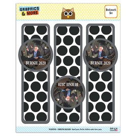 Bernie Sanders 2020 with Birds in A Forest Retro Cartoon Set of 3 Glossy Laminated Bookmarks