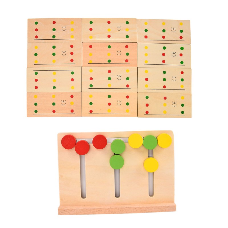 Wooden Slide Puzzle Children Funny Color Sorting Matching Logic Game