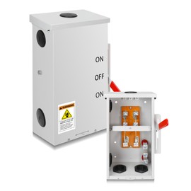 200 Amp Transfer Switch, 48000W General-Duty Double-Throw Safety Switch, 2P 120/240-Volt, Meeting NEMA 3R Standards for Outdoor and Indoor