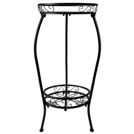 NOAMOO Metal Plant Stand 2 Tier Indoor Outdoor, Tall Flower Pot Shelf Rustproof Stable Heavy Duty Corner Stand, 28 inch Multiple Plant Display Rack for Living Room Patio Balcony Garden