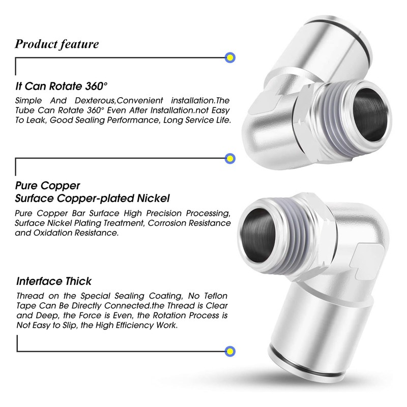 TAILONZ PNEUMATIC Elbow 6 mm Pipe AD x 1/4 Inch