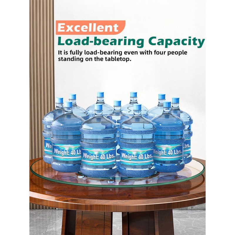 34.6 inch Lazy Susan for Table Top Tempered Glass Rotating