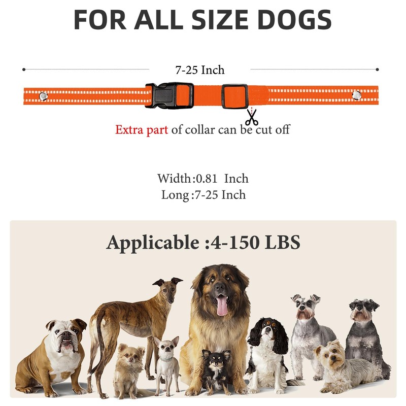 Collar Replacement Strap, Reflective Replacement Nylon Collar Strap Dog GPS