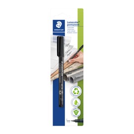 STAEDTLER 318-9 BKDA Lumocolor Permanent Pen, Fine Line Width, 0.6mm - Black (Blistercard of 1)