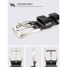 WOLFANT Leather Casual Jeans Belt for Men,100% Italian Solid Full Grain Leather Work Belt